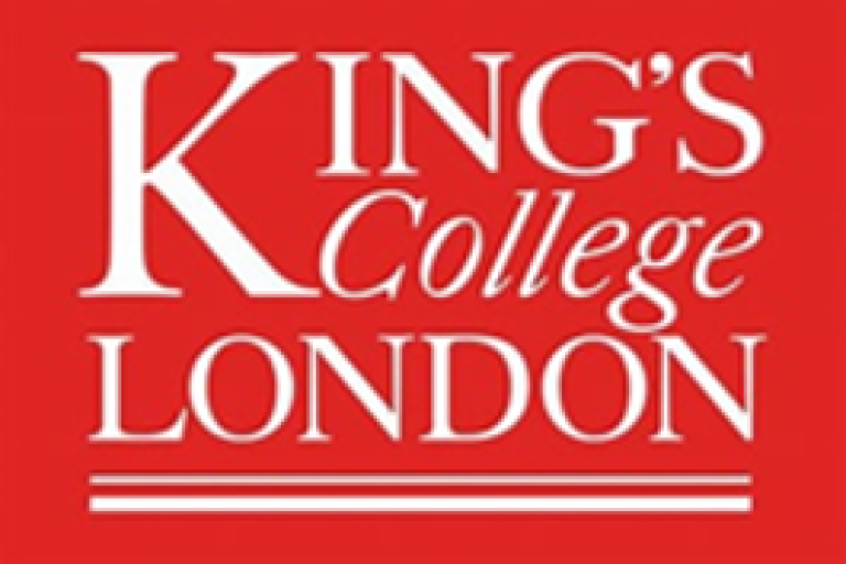 King's College London logo on red background