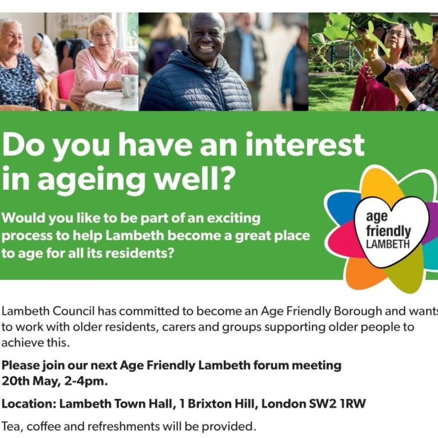 Ageing Well Forum meeting 20 May 2024 flyer