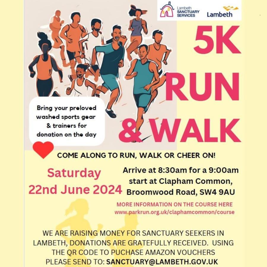 22 June 2024 Sanctuary Services 5K fun run poster