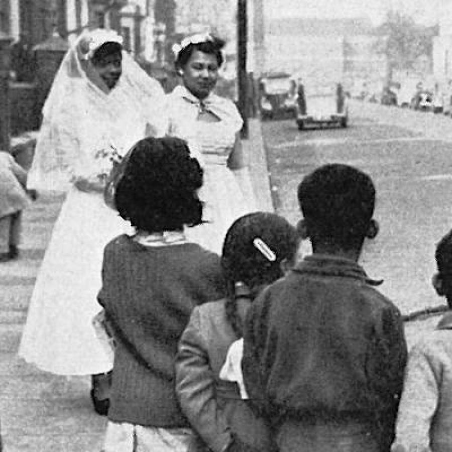 Women and children celebrating