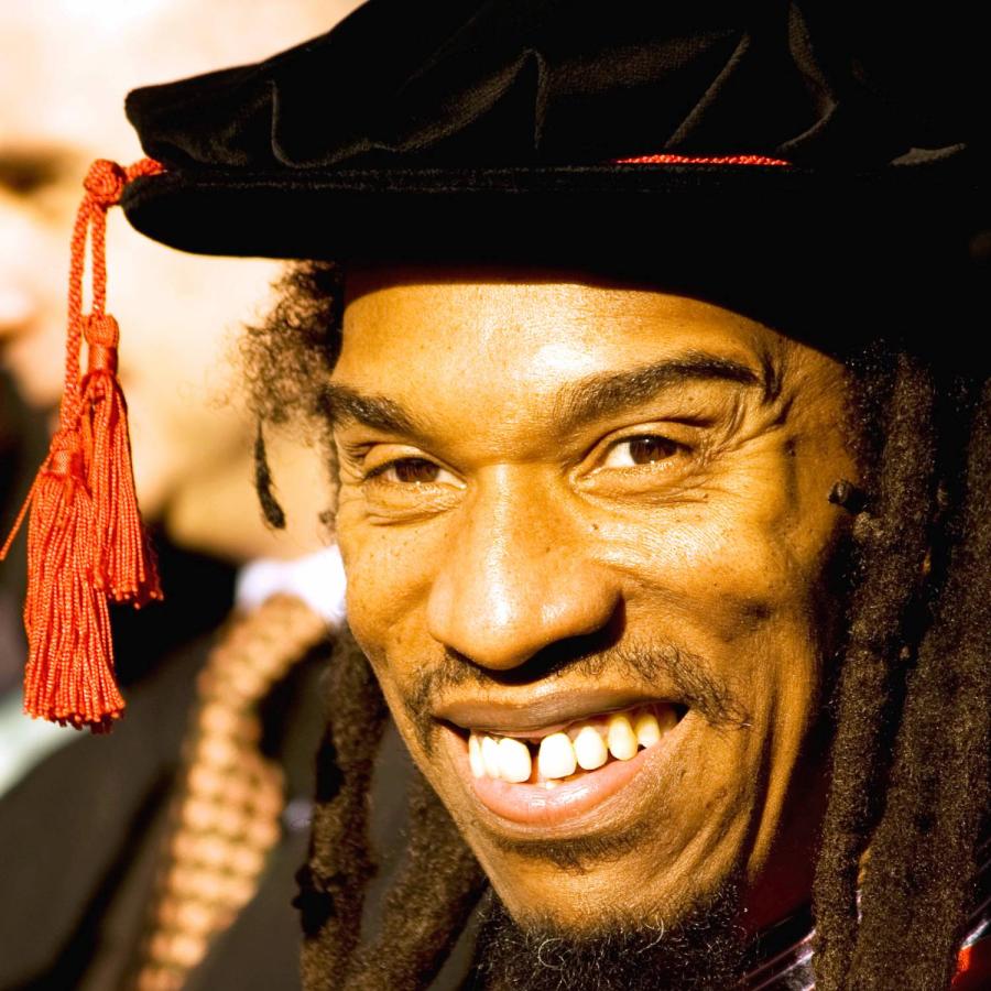 a snapshot of Benjamin Zephaniah being honoured